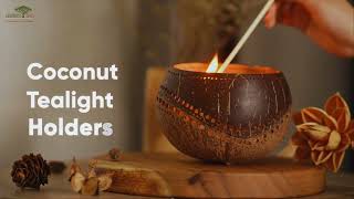 Tealight Holder Made from Discarded Coconut Shells | Home Decoration Ideas | Rainforest Bowls