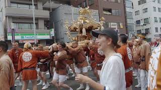 深川神明宮　例大祭　勇壮な水掛け祭　町神輿連合渡御（勢揃い）　2024/08/18  c13