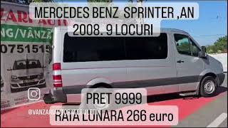 Mercedes-Benz Sprinter, 3.0 Diesel, 2008, 9 Locuri, Finantare Rate€9,999