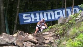 Slippery descent during training world series Mont Sainte Anne 2009.mpg