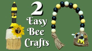 Easy Bee Decor | Easy Bee Crafts | DIY Bee Gnome | DIY Bee Skep | Dollar Tree Bee Decor