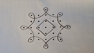 Easy kambi kolam 🌺 7*1 dota Latest Chikku koam 🌺 easy melikala muggulu design 🌺