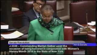 Senator Velmanette Montgomery's session remarks on Resolution commending Marilyn Gelber