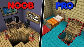 Batalha de Construção: PASSAGEM SECRETA NO QUARTO DE NOOB VS PASSAGEM SECRETA NO QUARTO DE PRO!