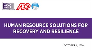 Human Resource Solutions for Recovery and Resilience Webinar