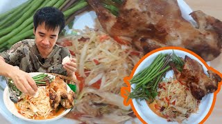 ตำบักหุ่ง ไก่ย่าง เผ็ดๆ แซ่บๆ : บ่าวตี๋ Channel