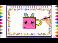 How To Draw A Cute Kitty Cup Easy Drawing For Kids & Toddlers║ Draw Cute Coffee Mug║ Step By Step