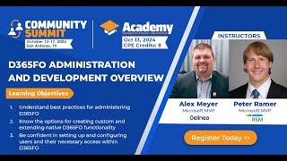 Summit Academy - D365FO Administration and Developer Course Deep Dive