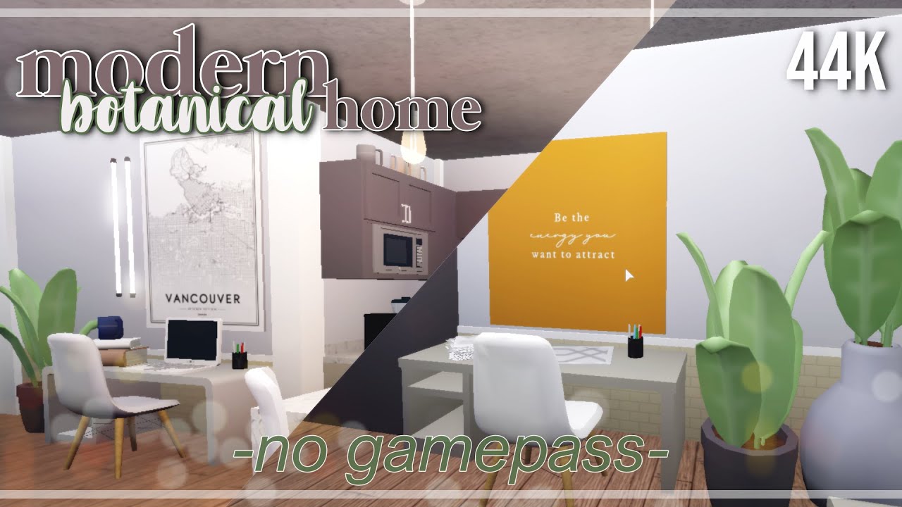 Botanical Modern No-Gamepass Home || 44k || Welcome To Bloxburg - YouTube