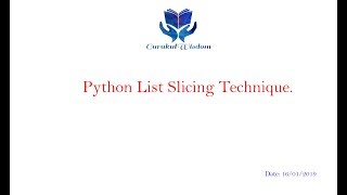 28-Python List Slicing Technique