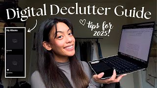 EASY digital decluttering tips for 2025 📲✨ organize your phone, devices, \u0026 social media!