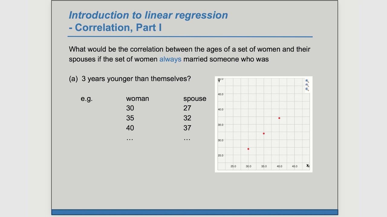 Linear Regression Example - Spouse Age 8.15 (OpenIntro Statistics ...