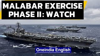 Malabar exercise 2020: Watch operation footage from Indian Navy | Oneindia News