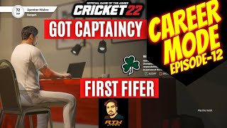 #12 I Am New Captain + Got Fifer First Time - Cricket 22 My Career Mode - RtxVivek