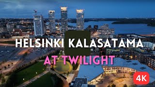 Captivating Helsinki Kalasatama at twilight | Mesmerizing drone footage