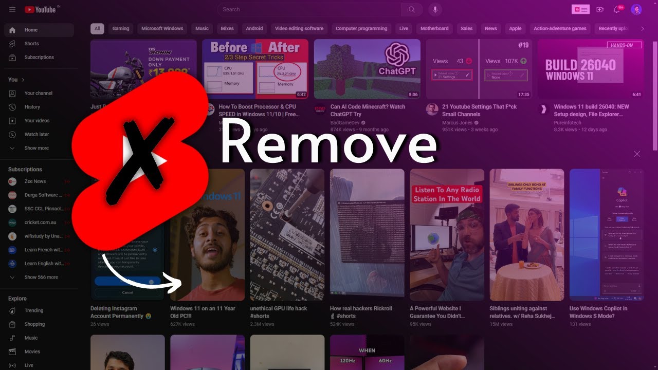 How To Remove Youtube Shorts From Your Feed Youtube
