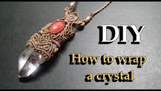 【DIY】～part４~How to make crystal pendant.クリスタルを使ったマクラメペンダントの作り方。