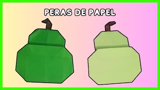 ⩥ Cómo hacer una PERA de papel 🍐 | Origami PASO A PASO ✅