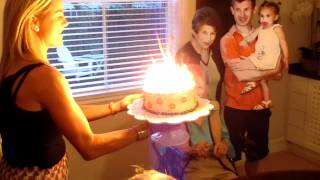 My Grandma celebrates her epic 102 birthday by blowing out all 102 candles on her cake by herself!