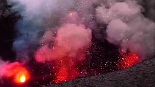 Strombolian volcanic fountaining from multiple vents