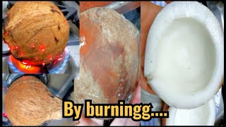 How to open a coconut on fire at home safely |2020| #athome #onfire #safe