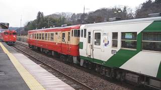 烏山線キハ40ラストラン2日前 323Dキハ40-1003+1005大金駅発車