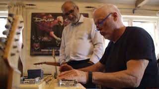 David Gilmour plays slide guitar during the interview - David Gilmour: Wider Horizons (2015)