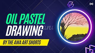 Oil pastel drawing:tutorial #sunset #shorts #viralshorts