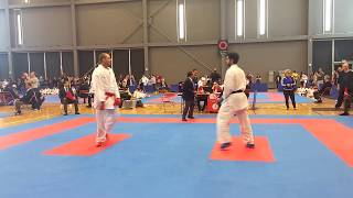 WKF Karate Toronto Open 2017 Open Weight 1/4 Arrow KARATE (blue) vs Evan HIND (red)