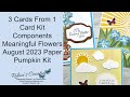 3 Cards From 1 Card Kit Components from Meaningful Flowers August 2023 Paper Pumpkin Kit