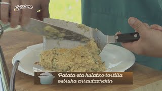 Errezeta: Patata eta kuiatxo tortilla ostruka arrautzarekin