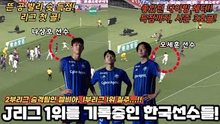 J리그에서 활약중인 한국인 3인방! 오세훈과 나상호 득점으로 리그1위 기록중!