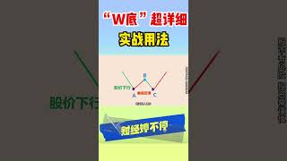 K线形态|如何1分钟学会 ”W底“超详细实战用法  #shorts