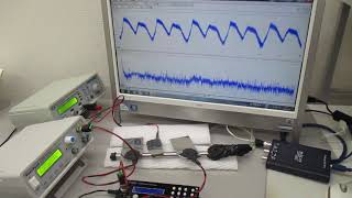 ３種類のスイープ発振による超音波実験