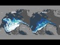 arctic sea ice melting over the years 2000 2022 time lapse