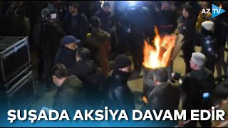 Şuşa-Xankəndi yolunda etiraz aksiyası davam edir - Ərazidən CANLI YAYIM