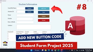 Microsoft Access โ Add New Record Button Code | Student Form VBA Tutorial (No Voice) 2025