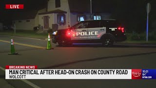 Man in critical condition after crash in Wolcott