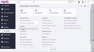 MYOB Acumatica - Receiving Payments