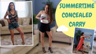 SUMMERTIME CONCEALED CARRY | How to carry (and DRAW) from different outfits and holsters!