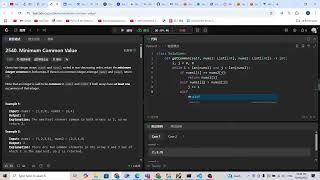 Leetcode 2540. Minimum Common Value (two pointers)