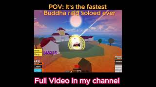 The fastest Buddha raid ever done?? #bloxfruits #shorts