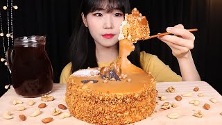 솔티카라멜 케이크 먹방🍰 JMT 최애 케이크😋 Salted Caramel Cake MUKBANG ASMR | DESSERT EATING SOUNDS