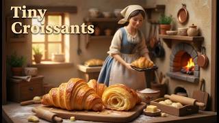 Miniature Doll Croissant Baking ASMR | French Village Tiny Kitchen Story