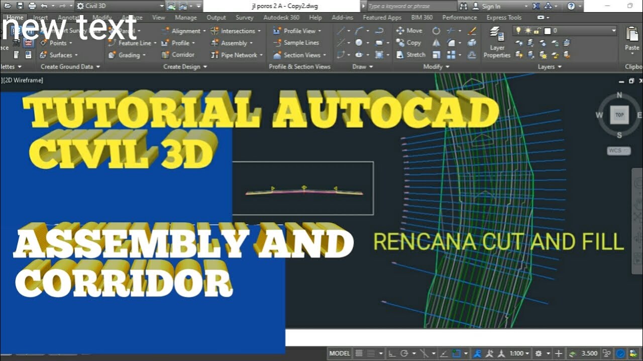 MEMBUAT ASSEMBLY DAN CORRIDOR DI AUTOCAD CIVIL 3D - YouTube