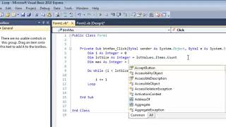 Find Max from List Box Tutorial Using a While Loop in Visual Basic VB Net Algorithm
