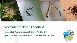 Vector Control Program Benefit Assessment - Fiscal Year 2026-27