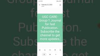 UGC-CARE Group-1 Journal for fast Publication ( Unpaid)