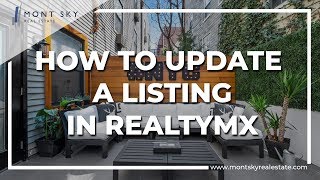 How to Update a Listing in RealtyMX