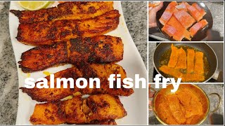 Salmon fish fry yummy😋😋😋